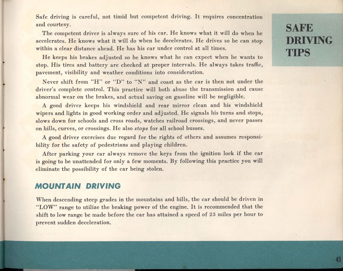 1956 Packard Owners Manual Page 3